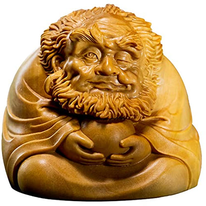 Weiping - Creative Design Buddha Wood Carving Zen Statue Feng Shui Meditation Desktop Decoration Home Decoration Indoor Statue