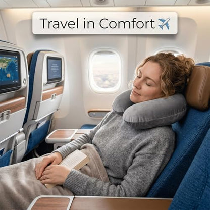 Sondur Travel Cushion, Inflatable Airplane Seat Cushion for Long Flights, 3D Air Cell Seat Cushions with Foot-operated Inflatable Accessories for Office Chair, Wheelchair, Cars, Home Living