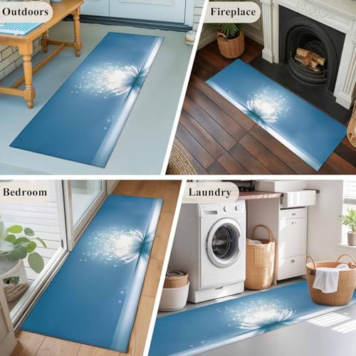 2x6ft Rectangle Rug,Meditation Lotus Flower Washable Area Rugs Non-Slip Accent Rug Asian Zen Spiritual Soft Circle Carpet for Living Room Bedroom Home Office Decor - size: 24x72in