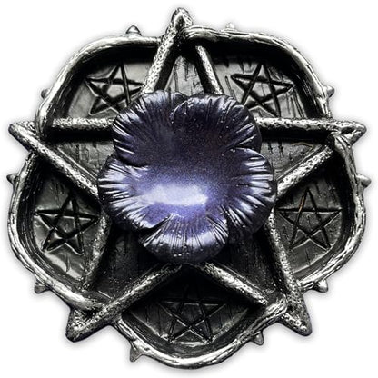 Pentacle Altar Crystal Ball Holder, Tealight Tray for Astrology Ritual Alter Witch Decor, Plate Witchcraft for Wiccan Tarot Supplies