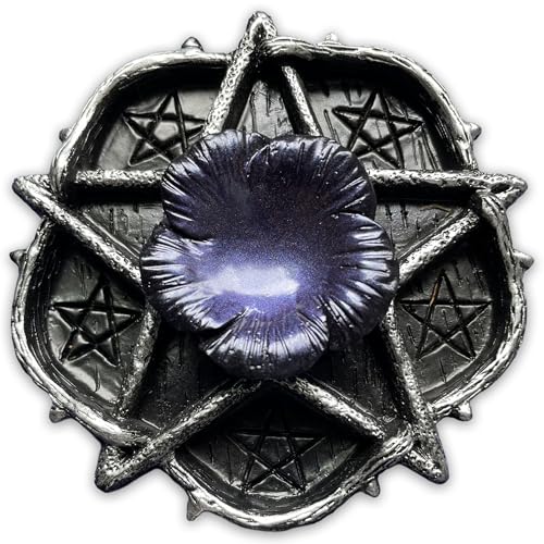 Pentacle Altar Crystal Ball Holder, Tealight Tray for Astrology Ritual Alter Witch Decor, Plate Witchcraft for Wiccan Tarot Supplies