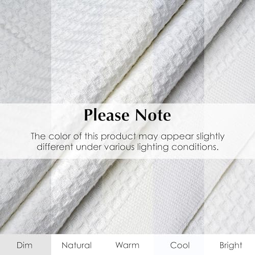 Salt Earth 100% Cotton Waffle Blanket, King Size 106"x92" – Lightweight All Season Throw Blanket for Couch, Bed & Bedroom, Soft Modern Cozy Cotton Blanket (White) - color: White, size: King
