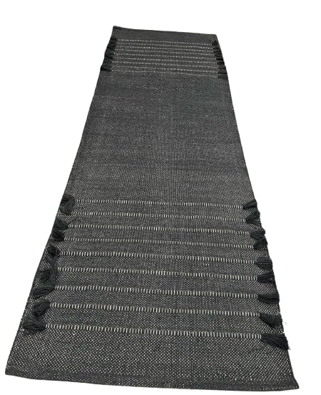Generic Handcrafted Bohemian Style Grey Color Organic Cotton Mat For Adults & Seniors Meditation Yoga Fitness and Prayer Use