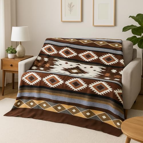 AHUAY Premium Hypoallergenic Alpaca Wool Blanket – Queen Size 94X78 - Ultra Soft Warm Lightweight Andean Geometric Throw, Handmade in Ecuador (Tungurahua Brown Coffee) - color: Tungurahua Brown Coffee, size: Queen (94" x 78")