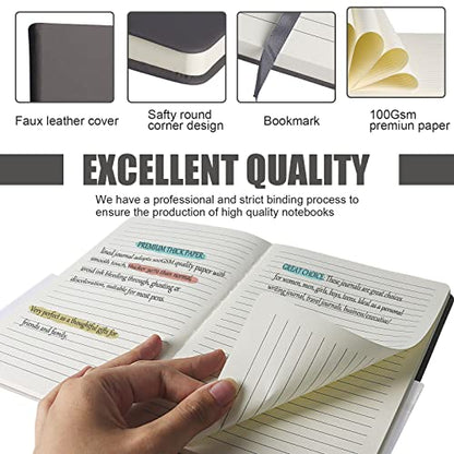 Lined Journal Notebook – Hardcover Notebook for Men & Women – Journals for Writing, Work, School, Home & Daily Notes, 160 Pages – Medium A5, 5.7"x8", 100 gsm Thick Paper (Dark Gray) - color: Dark Gray