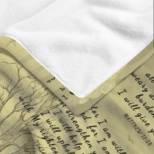 AMITAYUS Tree Healing Scripture Bible Verse Fleece Throw Sympathy Prayer Blanket Religious Christian Inspirational Gifts for Women Friends - 40''x50'' - color: Tree Healing Scriptures Prayer, size: Small 50"x40