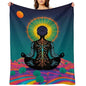 Yoga Meditation Chakra Print Throw Blanket, Soft Flannel Fuzzy Cozy Warm Blanket for Couch Bed Sofa Home Decor, 40"x50" - size: 40*50 in