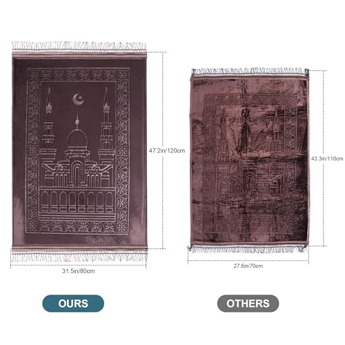 Z&Z living Space Soft Padded Prayer Mat – Extra Thick Comfort Rug for Home, Travel, Meditation, and Kneeling Support - color: Brown