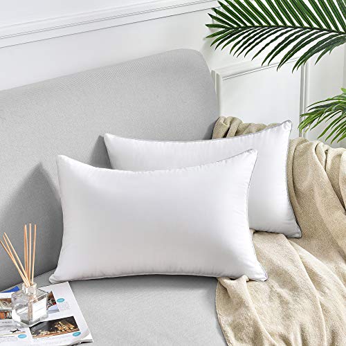 Oubonun 12x20 Lumbar Throw Pillow Inserts 2 Pack, 100% Cotton Breathable Cover Plump Rectangle Square Cushion Inserts White Decorative Pillows for Living Room Bedroom Office - style: 12x20 Inch (Pack of 2)