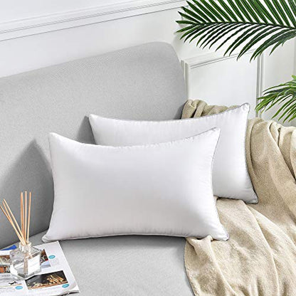 Oubonun 12x20 Lumbar Throw Pillow Inserts 2 Pack, 100% Cotton Breathable Cover Plump Rectangle Square Cushion Inserts White Decorative Pillows for Living Room Bedroom Office - style: 12x20 Inch (Pack of 2)