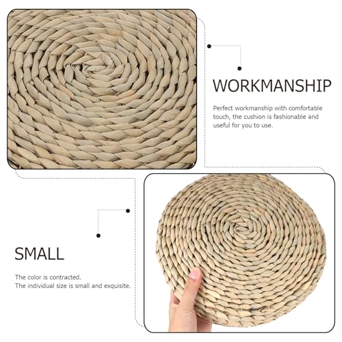Woven Meditation Cushion Thick Round Yoga Seat Mat 30x30cm Natural Straw with Cotton Filling Handcrafted Floor Pillow for Home Meditation and Relaxation
