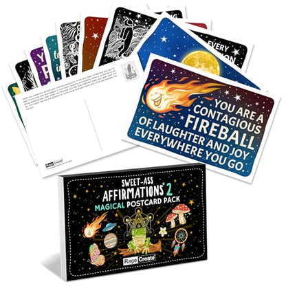 Rage Create Sweet-Ass Affirmations® 2 Magical Postcard Pack (22 Cards)