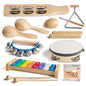 Musical Instrument Set for Toddler Baby Kid Wooden Percussion Instrument Musical Toys Xylophone Maracas Egg Shaker Tambourine Triangle Instrument for Boys Girls