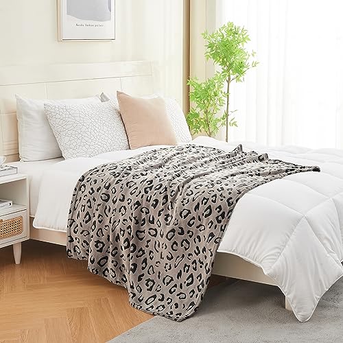 Three-Dimensional Leopard Print Flannel Fleece Throw Blanket, Lightweight Super Soft Cozy Plush Blanket for Couch Bed, 50 x 60 Inches, Chocolate Leopard - color: Chocolate Leopard, size: 50x60 IN