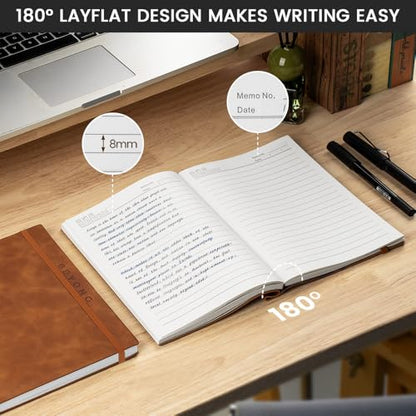 BEYONG Lined Journal Notebook - 200 Pages A5 Size, Softcover Leather Journals for Writing, Note Taking, Journaling, Diary & Bible, Work & Travel, Women & Men, 6.1”×8.3”(Brown)