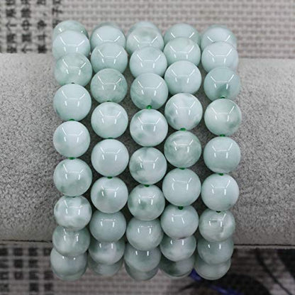Keleny Fashion Crystal Man Women Stretch Bracelet 10mm Round Beads Rock Jasper 7 Inch Unisex - color: Green Angelite