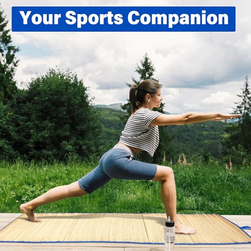 Straw Beach Mat Non Slip Straw Foldable Lightweight Multi-Purpose Mat for Sunbathing Floor Yoga Picnics Camping Party Festivals Outdoor Activities