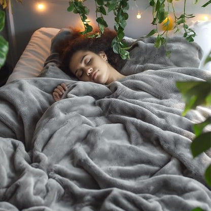 Bedsure Fleece Blanket Twin Blanket Grey - 300GSM Soft Lightweight Plush Cozy Twin XL Blankets for Bed, Sofa, Couch, Travel, Camping, 66 inch X 90 inch - color: Grey, size: Twin XL (66" X 90")