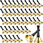 50 Pcs Small Steel Hand Bells Bulk Dinner Service Bells with Plastic Handles Call Handbells for Church Classroom Sick Elderly Teachers Adults(Gold) - color: Gold