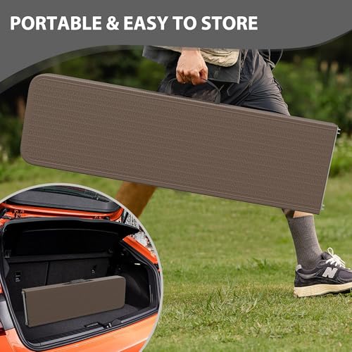 6ft Plastic Folding Bench with Carrying Handle & Lock, Portable Outdoor Bench in Garden Picnic Camping Dining Party Seat, Waterproof Bench for Soccer Activities, Ratten Patterned(2 Pack) - size: 2Pack Ratten