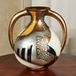 Touch of Class Earths Essence Table Vase | Decorative Centerpieces for Dining Room, Kitchen, Living Room, Bedroom | Gold, Black, Amber, Silver | Geometric Patterns