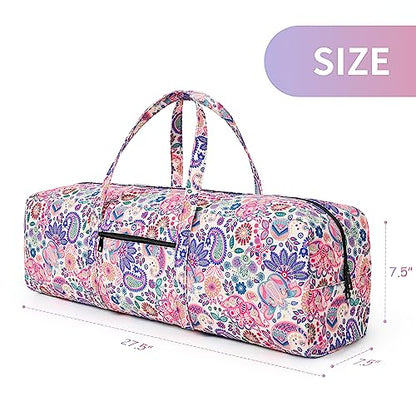 | Yoga Mat Bag | Large Yoga Mat Carrier with Wet Pocket | Yoga Gifts | Gym Tote Bag for Women - color: Pink