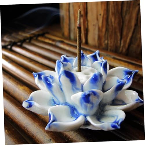 Ceramic Lotus Table Ornament Unique Home Accessory for Desk Bookshelf Decor Handmade Craft Tranquil Present for Friends and Colleagues