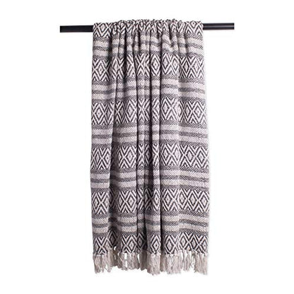 DII Global Diamond Stripe Woven Throw, 50x60-Inch, Mineral - color: Mineral