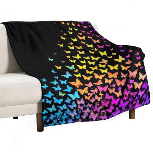 Fashion Bed Sofa Couch Cover, Unisex Blanket, Colorful Orange Monarch Butterfly Lightweight Flannel Blanket - color: Color284, size: 30"x40"