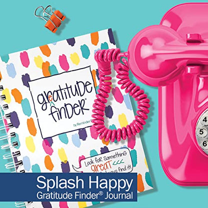 Gratitude Journal 52 Week Daily Positive Thinking for Thankfulness + Sticker Set | Gratitude Finder - color: Splash Happy + Grateful Heart Stickers