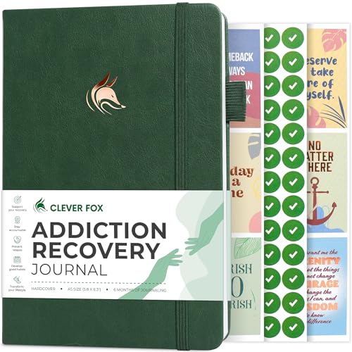 Clever Fox Addiction Recovery Journal – Addiction Treatment Planner & Workbook – Daily Sobriety Journal for Recovery Progress, A5 (Dark Green) - color: Dark Green, size: A5 (5.8'' x 8.3'')