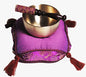 Meditation Accessory Japanese Rin Gong Singing Bowl Set 3.5" dia with Cushion & Brocade Striker - Black - color: 3.5" Magenta Mauve