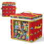12" Soft Side Zipper Toy Storage Bag, Quilt Pattern Cloth Cube, Reusable, Clear Bag, Playroom, Bedroom & Puzzles Board Game Organizers And Storage Bin, Cars & Puzzles Design - color: Cars