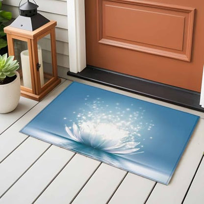 2x3ft Rectangle Rug,Meditation Lotus Flower Washable Area Rugs Non-Slip Accent Rug Asian Zen Spiritual Soft Circle Carpet for Living Room Bedroom Home Office Decor - size: 24x36in