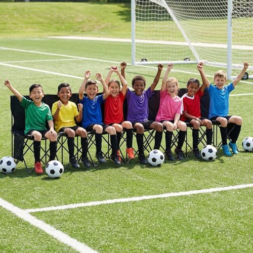 Yaheetech 6-seat/8-seat Portable Folding Sideline Bench with Back Rest and Carrying Bag for Team sports,Soccer,Camping,Parties,Outdoor Activities