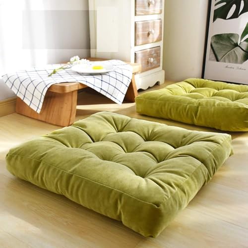 Floor Pillow Cushion,22 x 22 Inch Square Meditation Pillow for Seating on Floor,Solid Thick Tufted Seat Cushion Meditation Cushion for Yoga Living Room Sofa Balcony(55x55cm(22x22in), A) - color: A