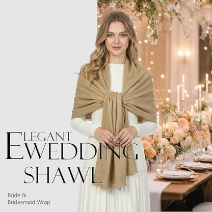 Shawl Wraps for Women Pashmina Shawls and Wraps for Evening Dresses Large Soft Scarf Winter Scarf Wedding Shawl… - color: Camel