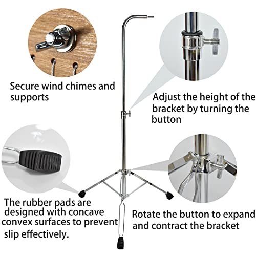 ENNBOM Adjustable Height Tripod Stand Collapsible Wind Chime Stand Mounting Stand for Bar Chime Musical Percussion