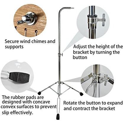 ENNBOM Adjustable Height Tripod Stand Collapsible Wind Chime Stand Mounting Stand for Bar Chime Musical Percussion