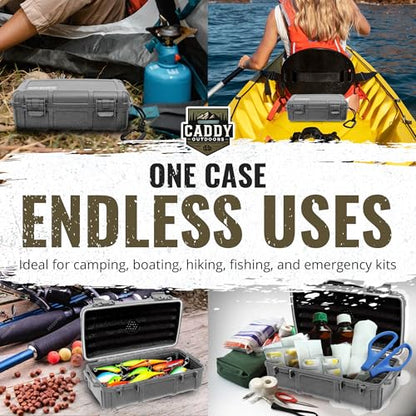 Waterproof Storage Case 1.2 L Capacity – Heavy-Duty Gear Box with Foam, Carabiner & Lanyard – Crushproof, Airtight Outdoor Container for Camping, Hiking, Fishing - color: Dark Gray