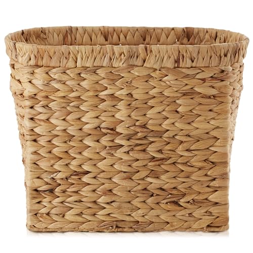 Casafield Woven Magazine Holder with Handles, Natural - Water Hyacinth Storage Basket for Bathroom, Living Room, Home Office - color: Natural - Hyacinth