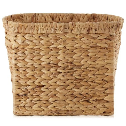 Casafield Woven Magazine Holder with Handles, Natural - Water Hyacinth Storage Basket for Bathroom, Living Room, Home Office - color: Natural - Hyacinth
