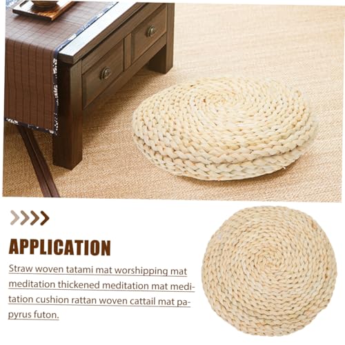Thickened Meditation Mat Yoga Meditation Cushion Woven Tatami Floor Mat Corn Husk Seat Pillow Decorative Round Pad