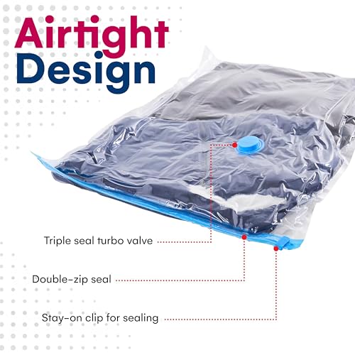 20 Pack Variety Vacuum Storage Bags for Comforters, Blankets & Clothes – Vacuum Sealed Compression Bags with Hand Pump – Space Saver Storage Bags for Bedding, Moving, Travel & Organization (10S & 10M)