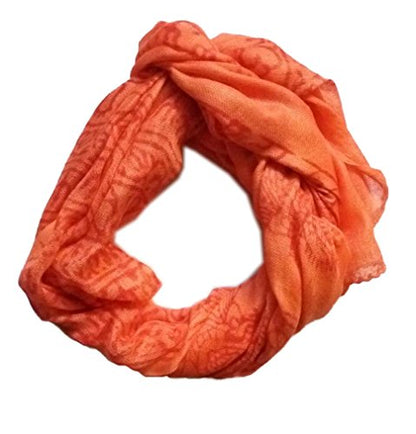KVR Hindu Pooja Religious Cotton Indian prayer scarf with OM Krishna Ganesha Shiva Nataraja yoga spiritual auspicious prints - color: Orange-krishna-1