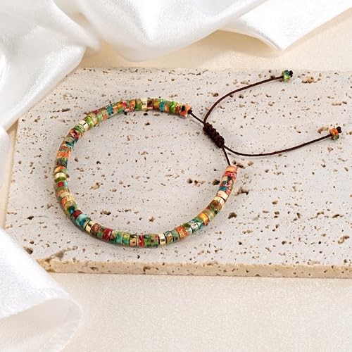 VIBILIA Get Well Gifts for Women, Inspirational Gifts Natural Stone Healing Bracelet, Thinking of You Encouragement Strength Bracelets for Women on Birthday Valentine's Day Easter Mother's Day - color: A. Imperial