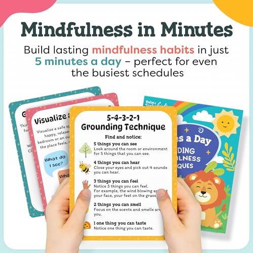 Mindfulness Cards for Kids - Social Emotional Learning Tools, Coping Skills, Self-Regulation Flash Cards, Therapy Resources, Preschool, Special Needs, ADHD, Autism, Counseling Supplies, Learning Game
