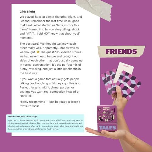 TALES 150 Conversation Cards, Friends Edition, Fun Friend Games for Adults, Teens, Kids, Perfect for Parties, Game Nights, Gifts & Gatherings, Conversations with Friends, Meaningful Connections - color: Friends Edition