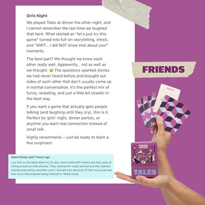 TALES 150 Conversation Cards, Friends Edition, Fun Friend Games for Adults, Teens, Kids, Perfect for Parties, Game Nights, Gifts & Gatherings, Conversations with Friends, Meaningful Connections - color: Friends Edition