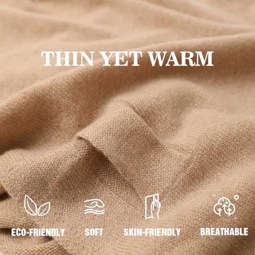 Cashmere Blend Shawl Wraps for Women,Cashmere Poncho Pashmina for Women Travel Scarf for All-Season with Gift Box - color: Camel
